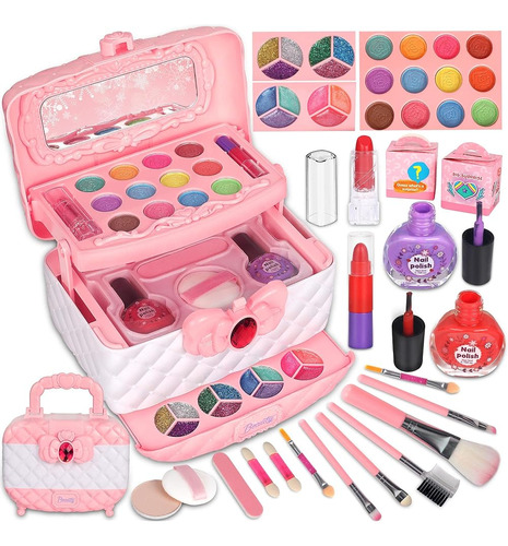 Aoxtoy Kids Makeup Kit Para Niñas, 46 Piezas Lavables Para N