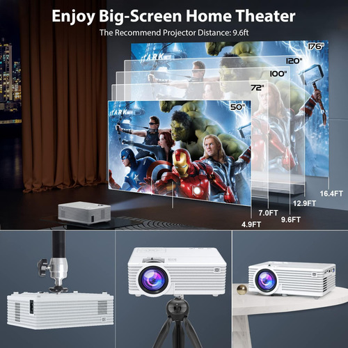 Proyector Con Wifi Y Bluetooth, Proyector De Películas Caser