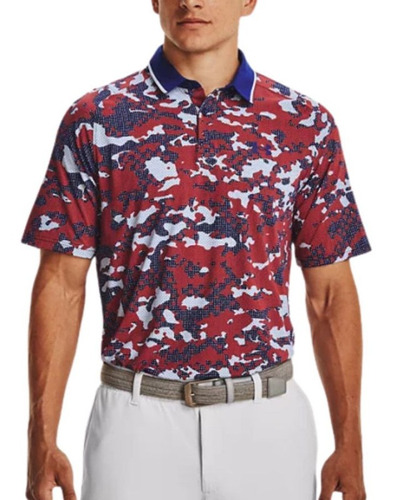 Polo Golf Under Armour Iso-chill Charged Camo Rojo Hombre 13