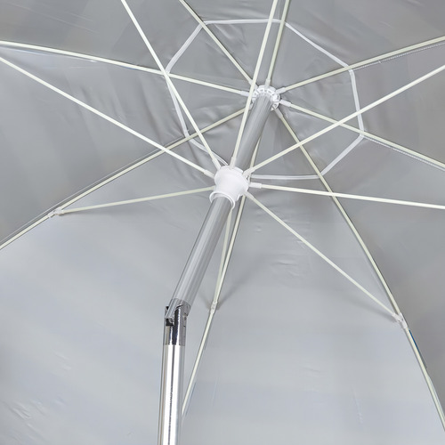 Sombrilla articulada de aluminio grande para piscina, 260 cm, a rayas, color verde