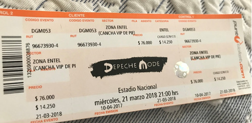 Entrada Depeche Mode