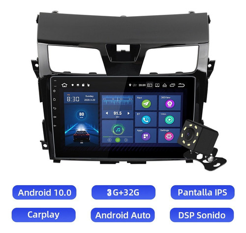 Estéreo Carplay 3gb Para Nissan Altima 2013-2015 Cámara Gps