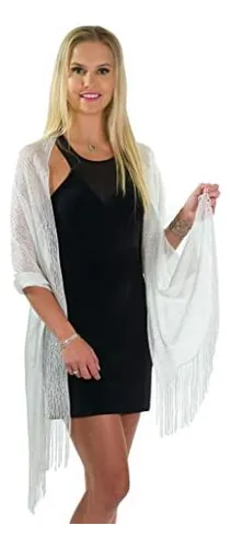Chales Y Chales Para Vestidos De Noche, Chal Blanco De Boda