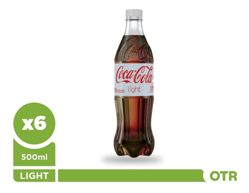 Imagen 1 de 5 de Gaseosa Coca-cola Light 500ml Pack X 6u - On The Rocks 
