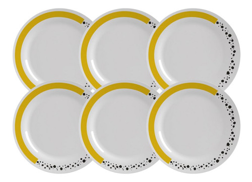 Jogo De Pratos Raso Free Path Opaline Menu Vidro Kit 6 Peças