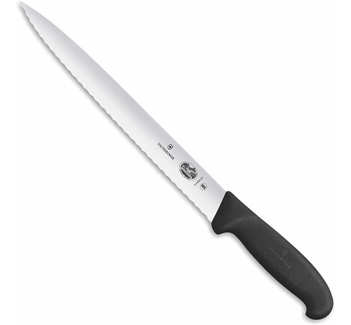 Cuchillo Rebanador Victorinox® Fibrox Negro Con Sierra, 25cm