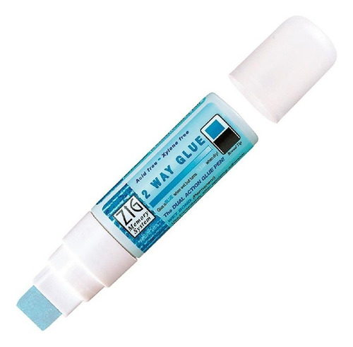 Lápiz De Pegamento Kuretake Zig 2 Way Glue 15mmPegamento Pegamento en lápiz Kuretake 2 Way Glue color azul de 15g no tóxico