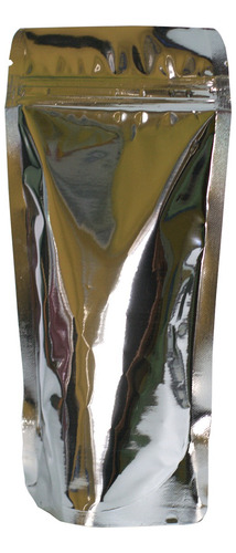 10 Saquinhos Abre Fecha Stand Up Pouch 10x19,5 Cm Metalizado
