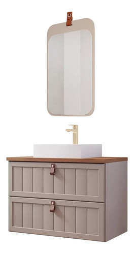 Armario Para Banheiro Com Cuba Sense 60cm Com Espelho Monet
