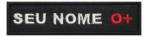 Patch Bordado C/ Nome E Sangue Sutache Tag Identificação Cor Preto Desenho Do Tecido Costura