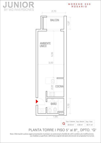 Imagen 12 de 14 de Departamento De Monoambiente En Venta En Rosario