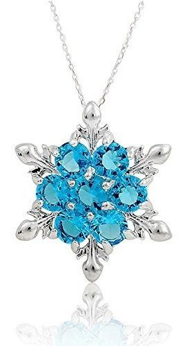 Collar Cristal Azul Copo Nieve Invierno -  Copos Azules 