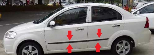 Chevrolet Aveo Baguetas De Puertas Negras (4 Piezas)