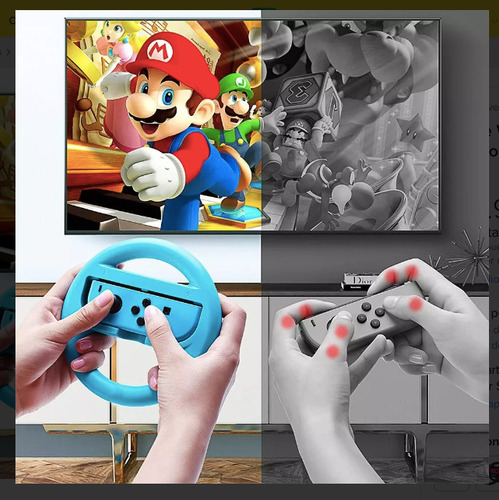 Volante Wheel Para Nintedo Swith Joy-con 2u Oled Lite Clasic Neon