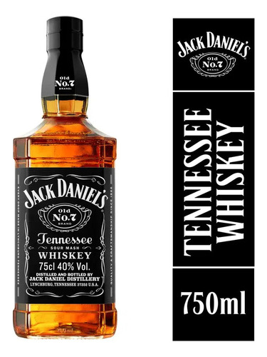 Whisky Jack Daniels Old NÂș7 (750ml 40%), Tennessee