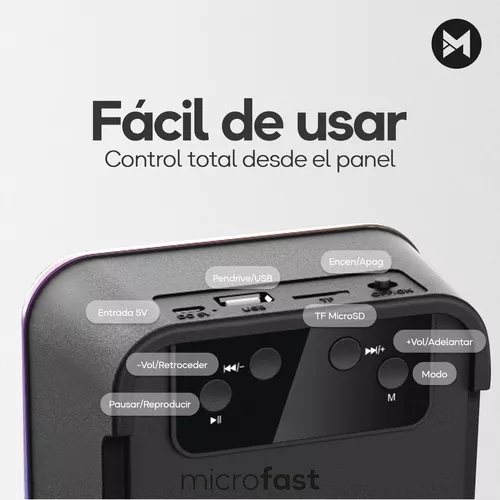 Mini Parlante Portátil Recargable Bluetooth Radio Fm Rgb