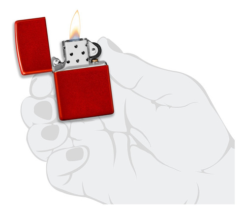 Imagen 8 de 10 de Encendedor Zippo Lighter Classic Metallic Red Rojo