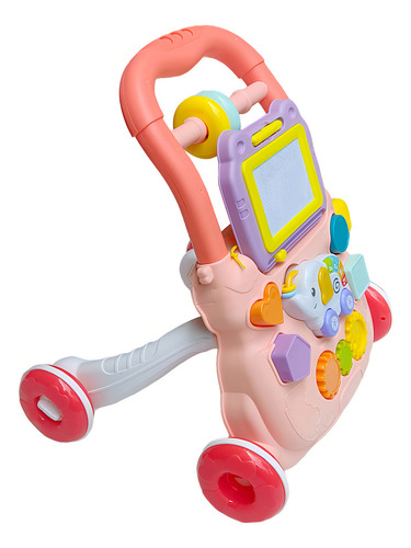 Andadera Camindora Musical De Bebé 3 En 1, Juguete De Tablero De Dibujo, Color Rosa