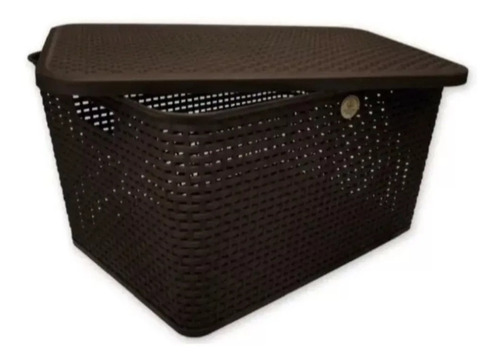 Canasta O Cesta Tipo Rattan Con Tapa Multiusos