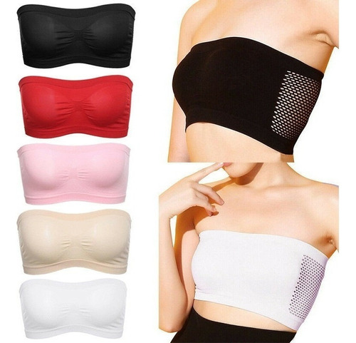 5 P / Sujetador Bandeau Sin Tirantes Bandeau Para Mujer