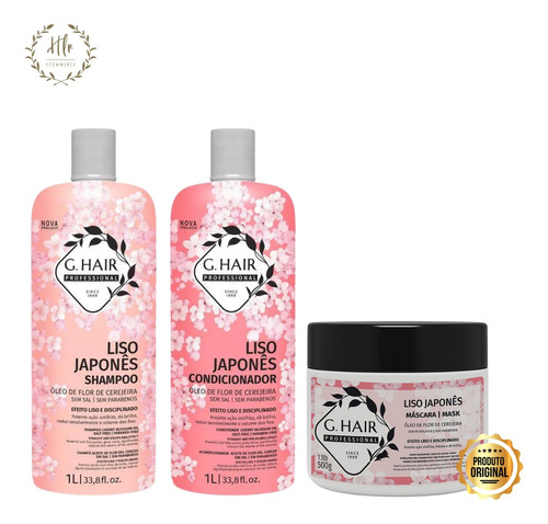 Kit Profissional Shampoo + Cond+ Mascara Liso Japones G Hair