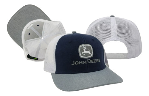 Gorra Tricolor Estilo John Deere Malla Original Trucker