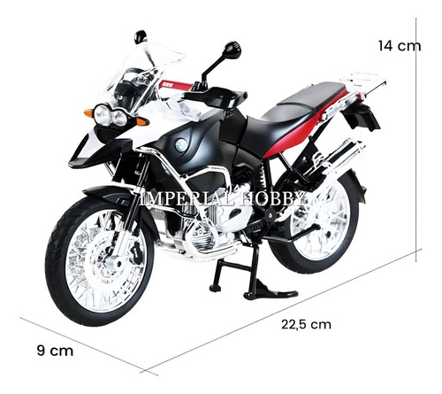 Bmw R1200 Gs - Negro Y Blanco Moto Rastar 1/9 Negro Y Blanco