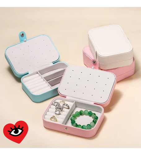 Estuche Joyero Blanco Organizador Alhajero Joyas Portatil Veoquiero