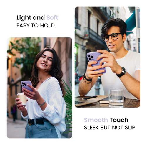 Funda Para iPhone 15 Pro Con 2 Protector Pantalla Color Lila