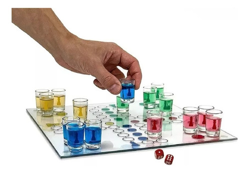 Ludo Shot De Vidrio Juego De Mesa Drinking Ludo Familiar