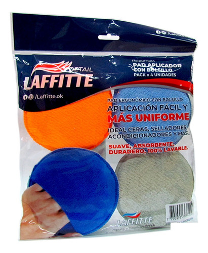 Pad Aplicador De Microfibra X4 Unidades Detailing Laffitte