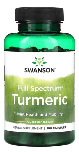 Turmeric Full Spectrum Cúrcuma 720 Mg 100 Cáps Swanson