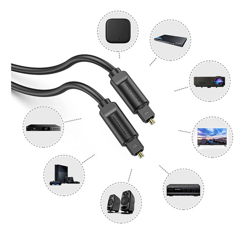 Cabo De Áudio Fibra Ótica Toslink 1m Vention Baebf