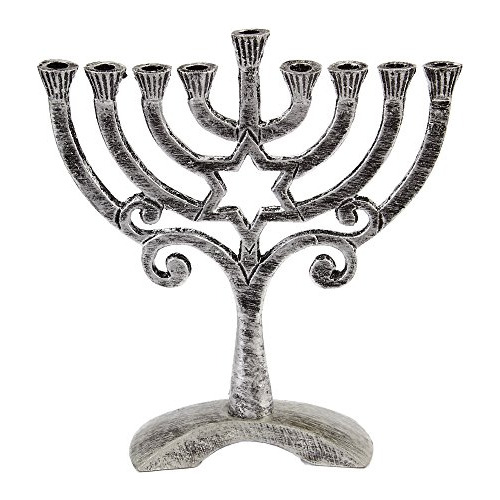 Menorah De Velas De Aluminio Vintage, Se Adapta Todas V...