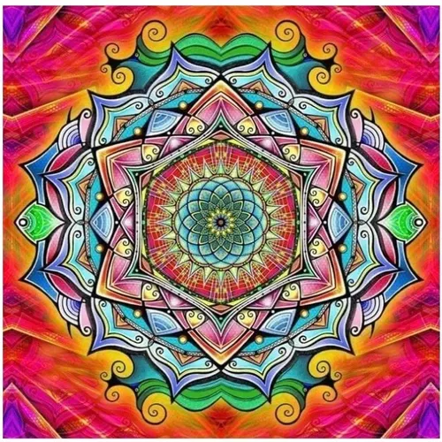 Mandala Naranja Pintura Diamante 25x25 Diamond Painting