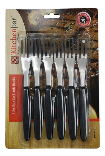 Set De 6 Tenedores Para Carne Con Mango Plástico Kitchenbar