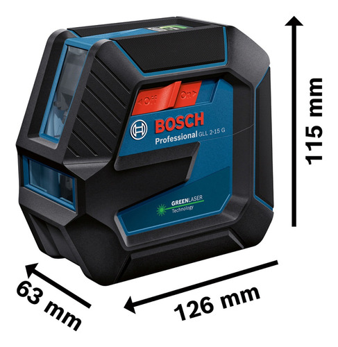 NÍVEL LASER DE LINHAS VERDES GLL 2-15 PROFISSIONAL C/MALETA BOSCH