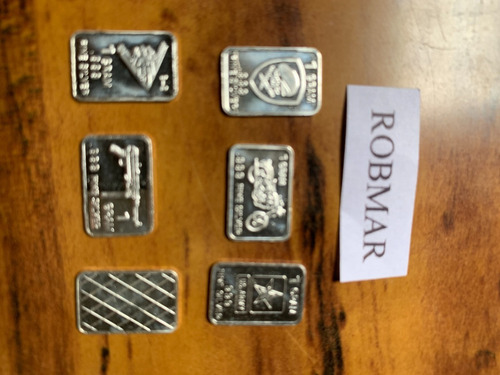 Robmar-monedas Rectangular Lote De 5 X 1 Gr. Plata 999-n°208