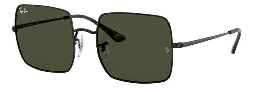 Anteojos de sol Ray-Ban I-Shape Square 1971 Classic Large con marco de metal color polished black, lente green de cristal clásica, varilla polished black de metal - RB1971