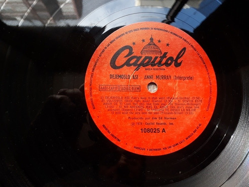 Anne Murray - Dejemoslo Asi - Disco Vinilo (Usado)