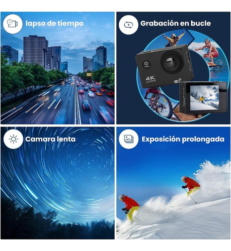 C¡mara Deportiva 4k Wifi Lmpermeablehasta 30m Sensor 24mp