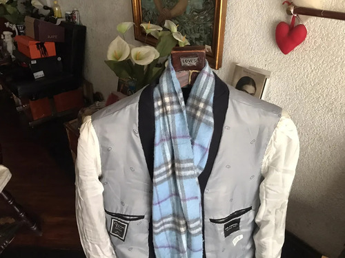 Dior Christian Blazer 100 % Wool Plated Button Made In Italy Azul Lisa 44r (Usado)