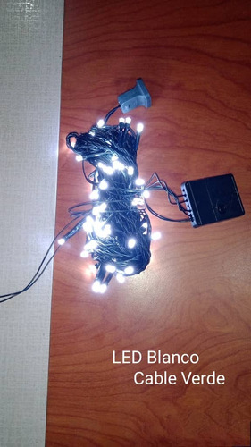 Luces Led De Navidad Cable Verde Doble Conector.