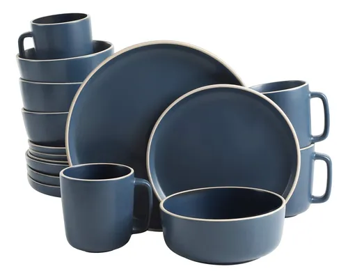 Set vajilla cuadrado 30 piezas blanco y negro alaniz home sale