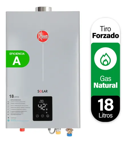 Calefon Gas Natural 18 Litros Tiro Forzado Rheem Digital