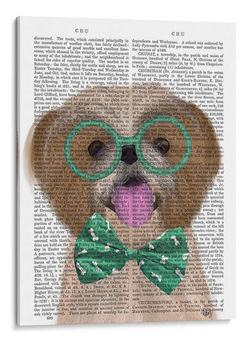 Canvas Lab Cuadro Shih Tsu Con Gafas Y Pajarita 120x160