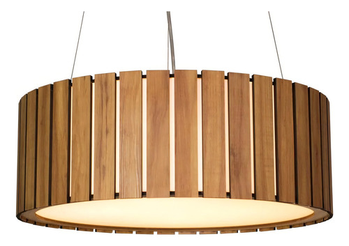 Lustre Pendente Madeira Amêndola - Design Sofisticado