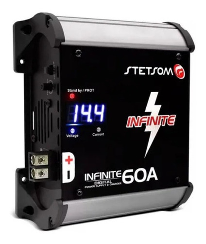 Imagem 2 de 6 de Fonte Automotiva Stetsom Infinite 60a Amp Bivolt Digital 12v