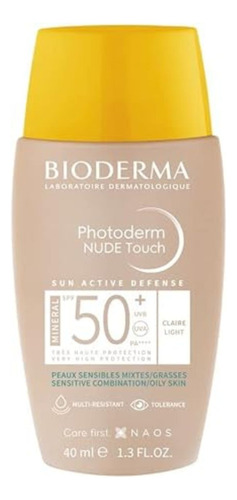 Protetor Solar Facial Photoderm Nude Touch FPS 50+ Cor Clara 40ml Bioderma