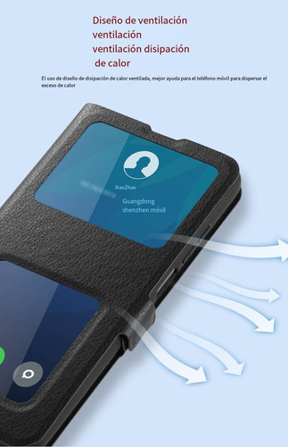 Funda De Piel Para Vivo X20 Plus/x21/x23 Con 2 Ventanas De Visualización Y Función Atril